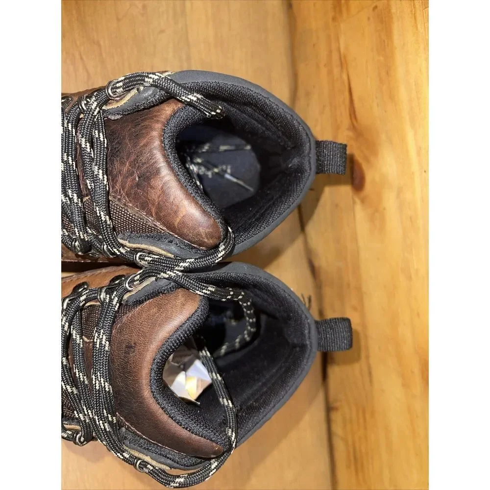 Timberland Boots Boy 2 Brown Leather Camping‎ Hiking School Outdoors Rugged